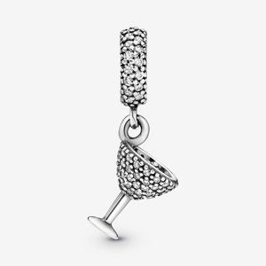 Pandora Moments Pavé Cocktail Glass Dangle Charm, RETIRED